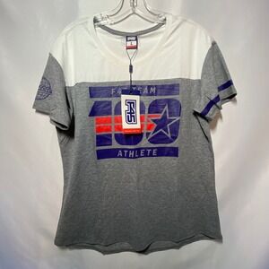 F45 Training Womens Team 100 Athlete Tee Grey White L F45-C1L1005T